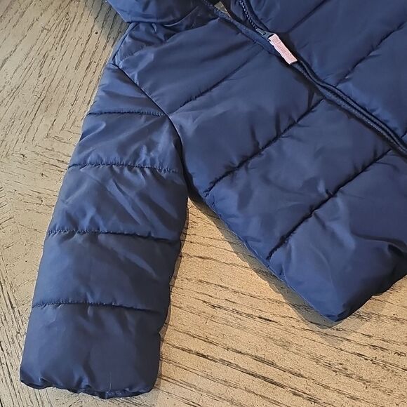 Navy Hooded puffer jacket size 3T Place Excellent condition - Picture 2 of 12